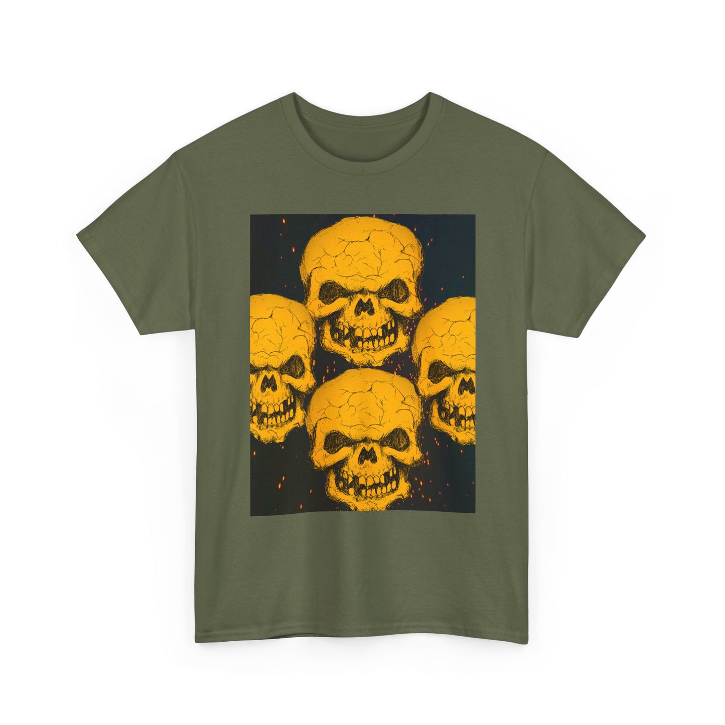 Halloween Skull  Graphic Tee, Unisex Heavy Cotton Tee, Graphic T-Shirt, Casual Wear, Unique Halloween Style, Perfect for Parties