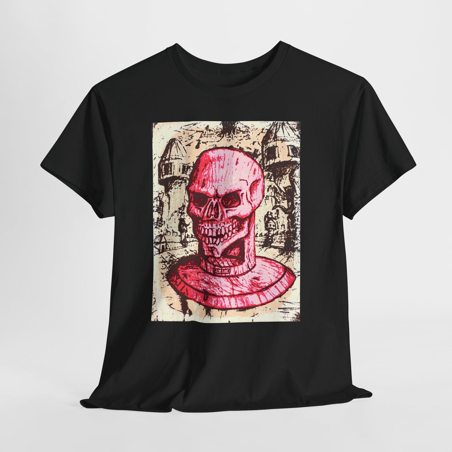 Vibrant Skull Graphic Tee, Unisex Heavy Cotton Shirt, Art Tee, Halloween Apparel, Edgy Casual Wear, Unique Gift
