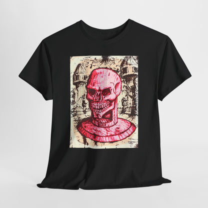 Vibrant Skull Graphic Tee, Unisex Heavy Cotton Shirt, Art Tee, Halloween Apparel, Edgy Casual Wear, Unique Gift