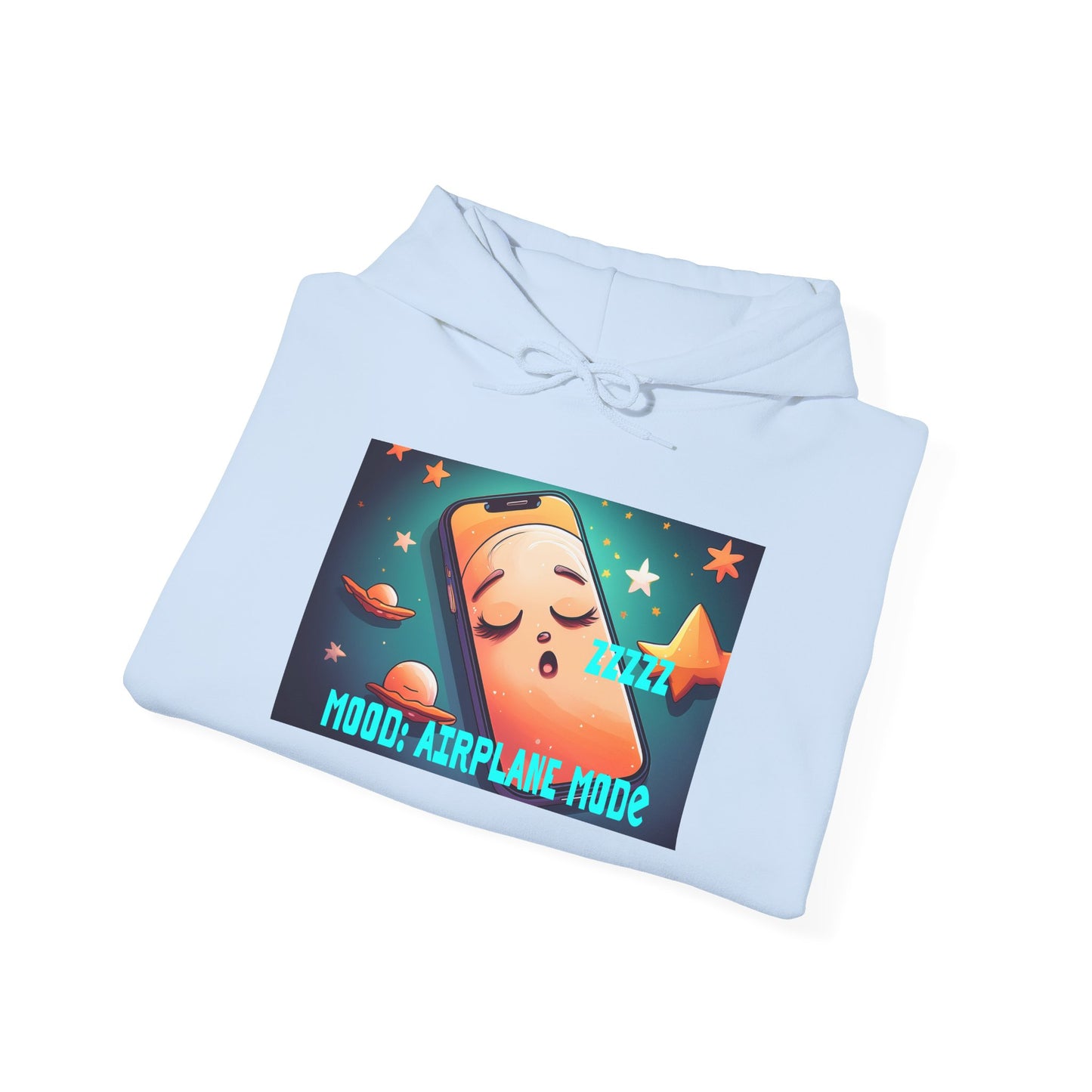 Hooded Sweatshirt - Airplane Mode Mood Sleeping Phone