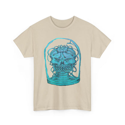 Vibrant Turquoise skull original design Unisex Heavy Cotton Tee