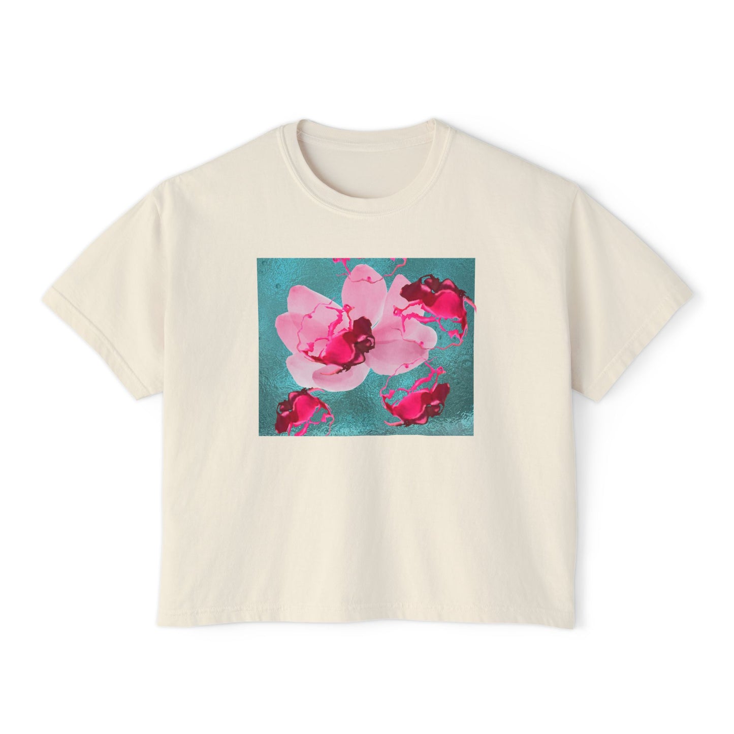 Women's Tee with Floating Roses Design