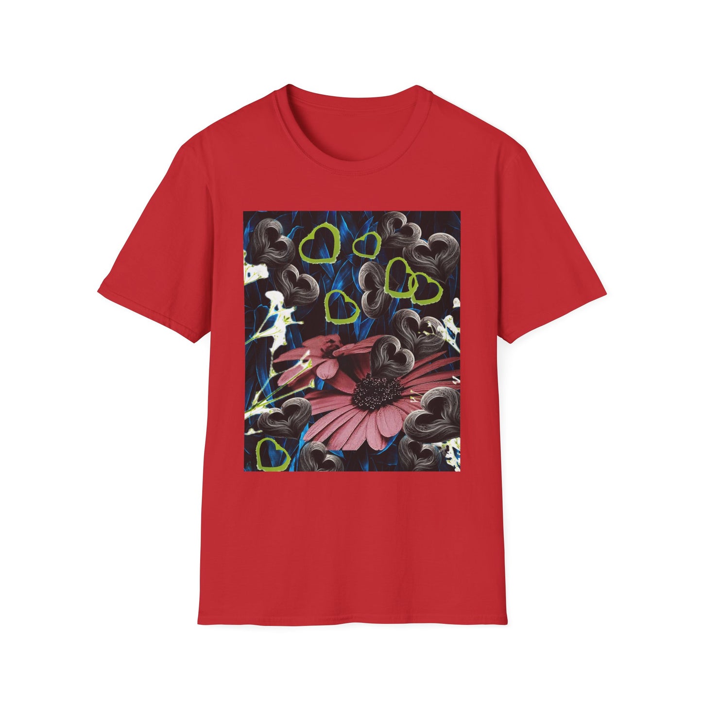 Floral Heart Unisex T-Shirt, Soft Cotton Tee, Casual Wear, Gift for Her/Him, Trendy Graphic Tee, Stylish Everyday Shirt
