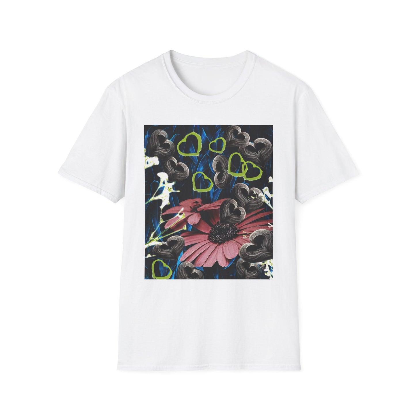 Floral Heart Unisex T-Shirt, Soft Cotton Tee, Casual Wear, Gift for Her/Him, Trendy Graphic Tee, Stylish Everyday Shirt