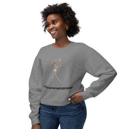 Skeleton Dance Unisex Lightweight Crewneck Sweatshirt, Halloween Sweater, Funny Gift, Casual Wear, Dance Lovers Sweatshirt, Unique Apparel