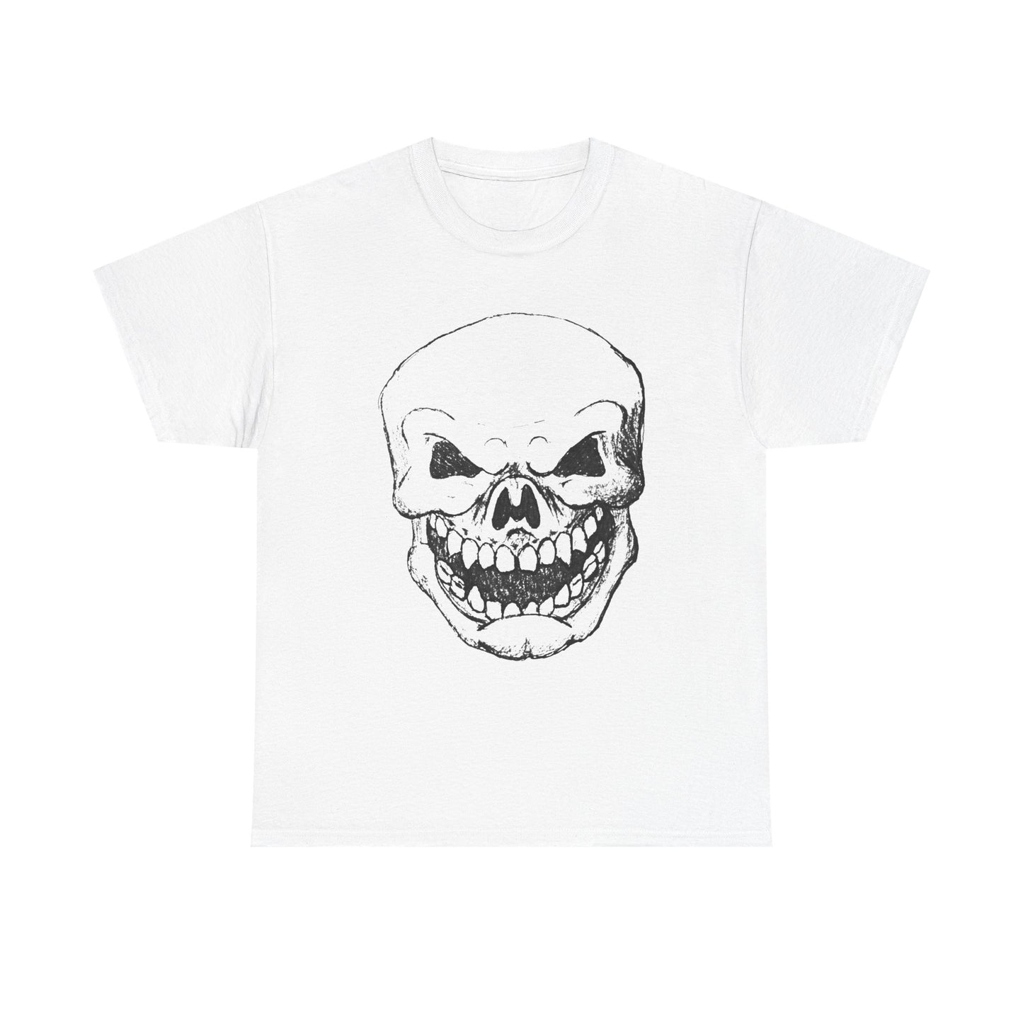 Sketched Skull Tee — Grinning Skull Graphic T-Shirt