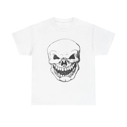 Sketched Skull Tee — Grinning Skull Graphic T-Shirt