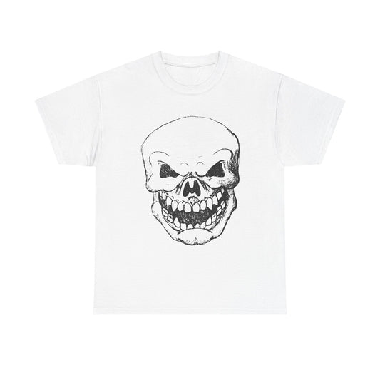 Sketched Skull Tee — Grinning Skull Graphic T-Shirt