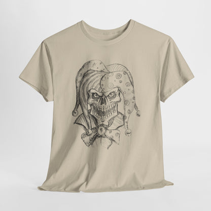 Skull Jester Sketch T-Shirt — Gothic Horror Skull Joker Tee