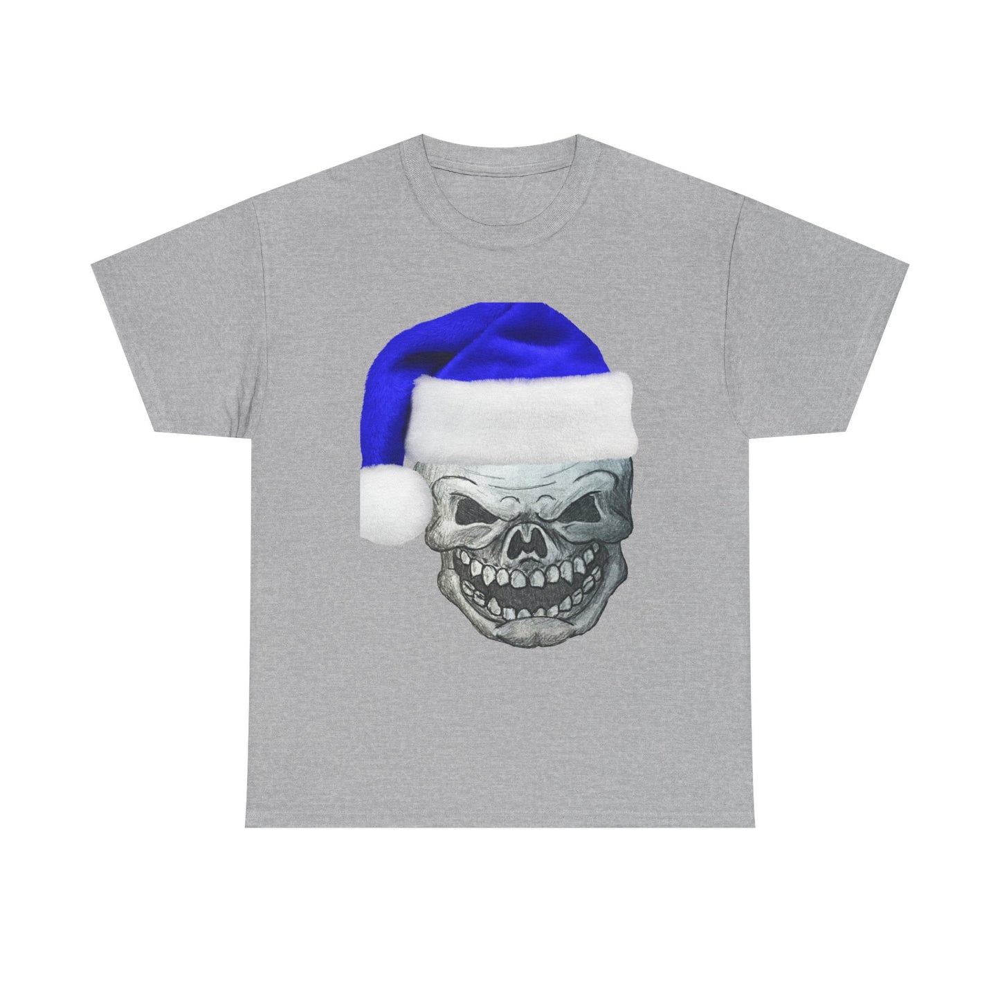 Skull in Blue Santa Hat T-Shirt