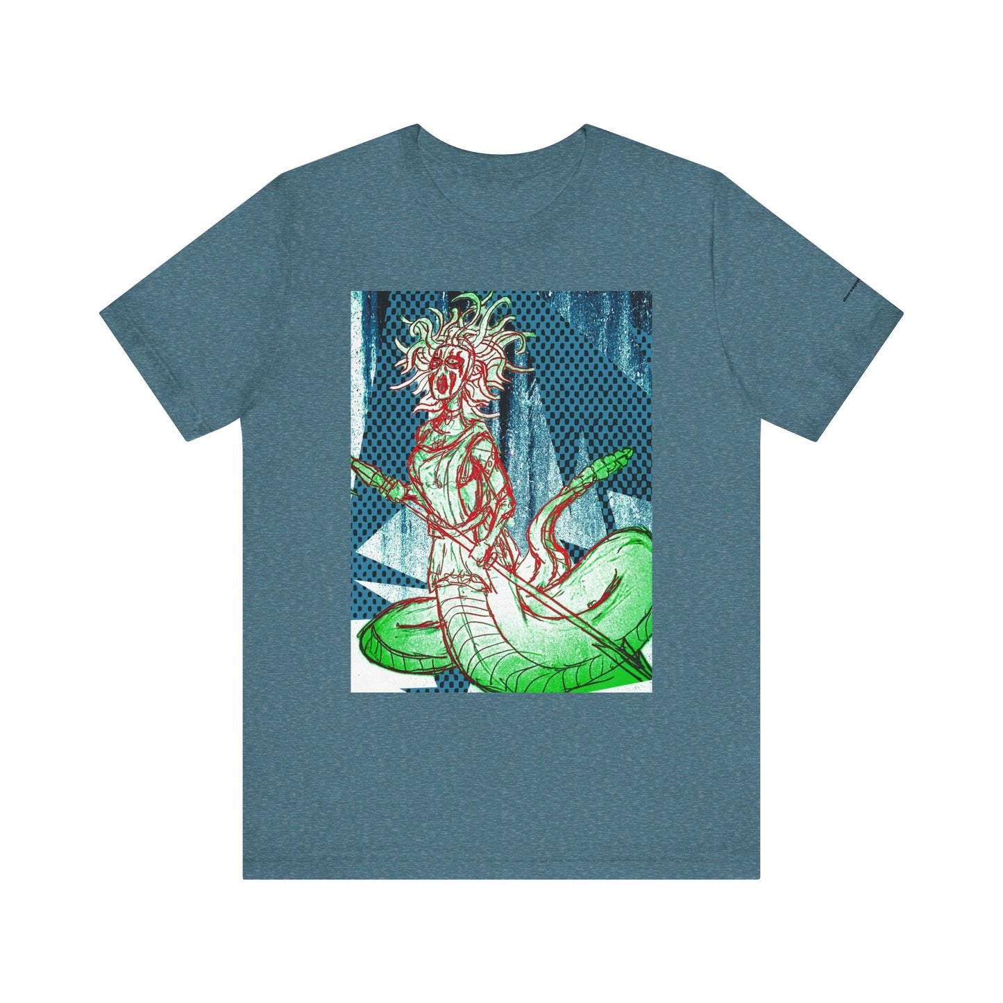 Mythic Serpent Goddess Tee — Neon Medusa Illustration T-Shirt