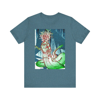 Mythic Serpent Goddess Tee — Neon Medusa Illustration T-Shirt