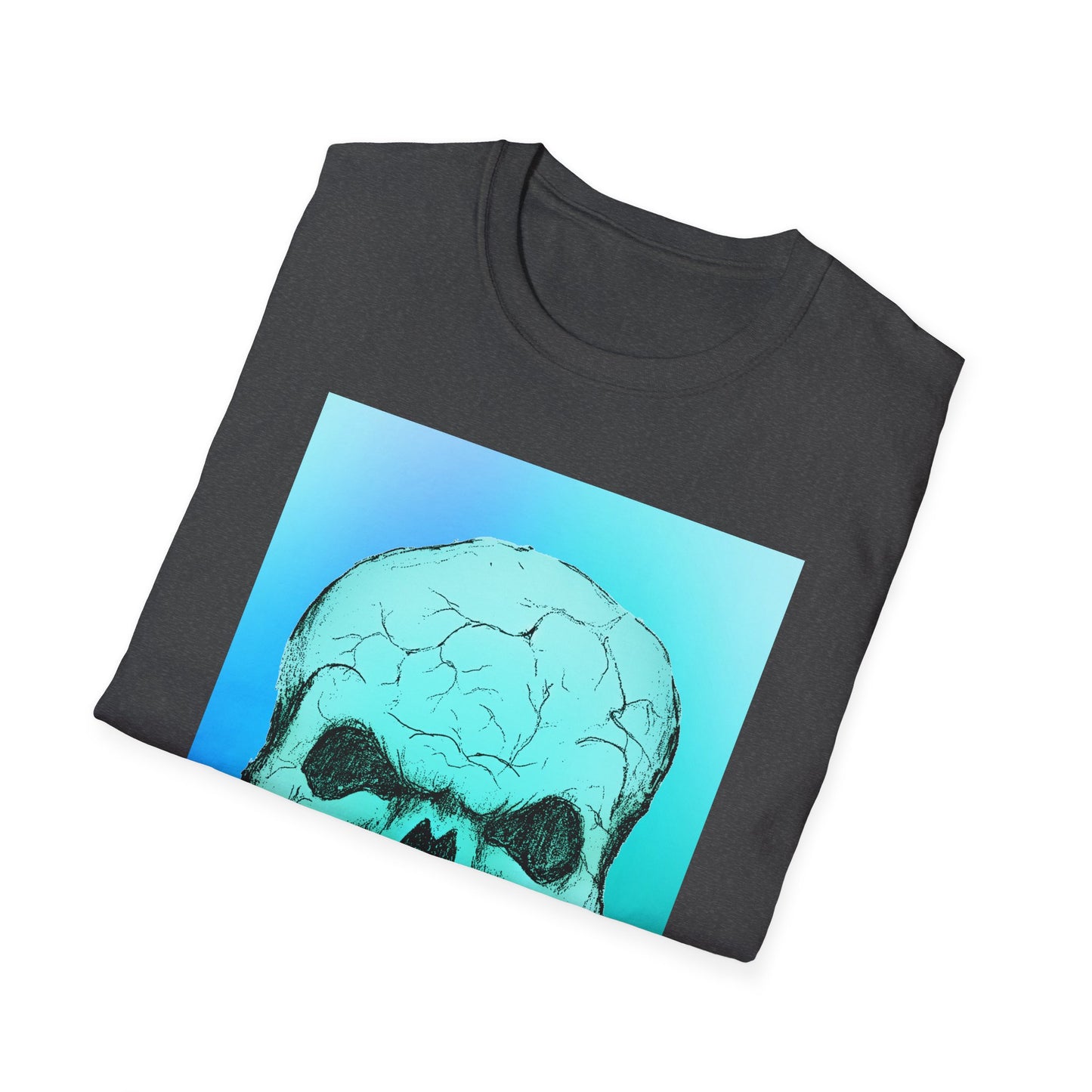 Skull Graphic  Bright Colored Unisex Softstyle T-Shirt, Edgy Tee, Casual Wear, Festival Apparel, Gift for Horror Fans, Halloween Clothing
