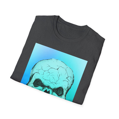 Skull Graphic  Bright Colored Unisex Softstyle T-Shirt, Edgy Tee, Casual Wear, Festival Apparel, Gift for Horror Fans, Halloween Clothing
