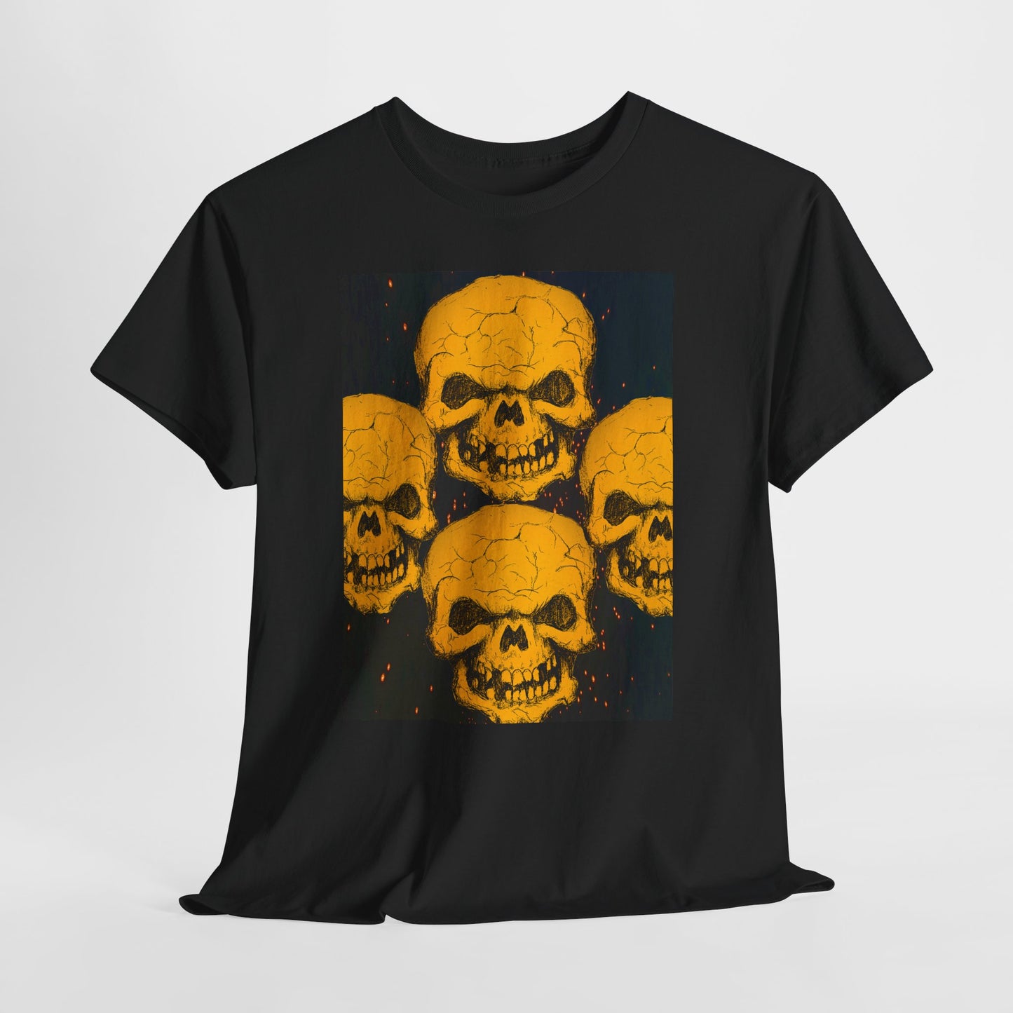 Halloween Skull  Graphic Tee, Unisex Heavy Cotton Tee, Graphic T-Shirt, Casual Wear, Unique Halloween Style, Perfect for Parties