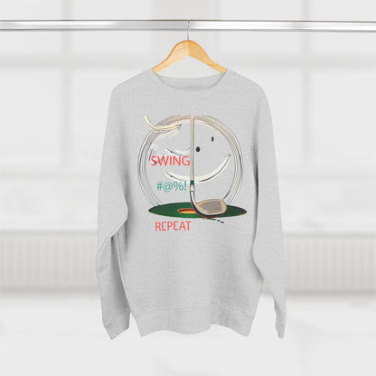 Golf Lover's Swing Unisex Crewneck Sweatshirt: Swing, Repeat, Perfect for Gifts, Sports Enthusiasts, Casual Wear, and Holidays