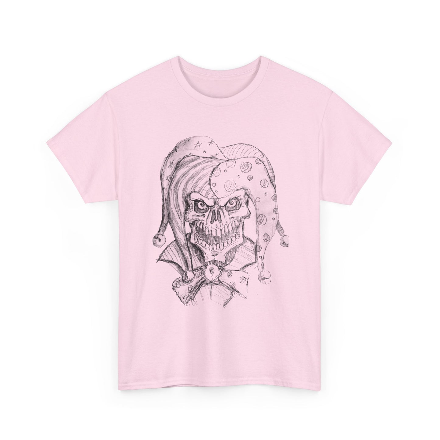 Skull Jester Sketch T-Shirt — Gothic Horror Skull Joker Tee