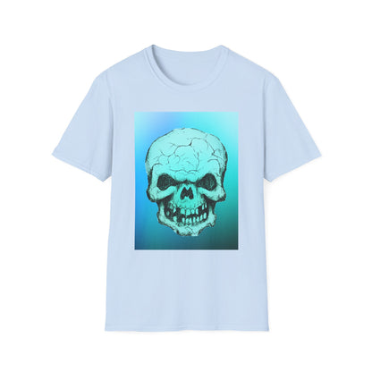 Skull Graphic  Bright Colored Unisex Softstyle T-Shirt, Edgy Tee, Casual Wear, Festival Apparel, Gift for Horror Fans, Halloween Clothing