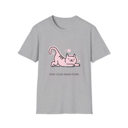 Cute Cat Themed T-Shirt, Unisex Softstyle Tee, Find Your Inner Purr, Pet Lover Gift, Cozy Casual Wear, Birthday Gift, Cat Owner Apparel