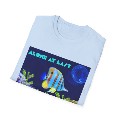 Underwater Adventure T-Shirt - (alone at last)Cool Sea Life Tee, Fish Shirt, Ocean Lover Gift, Beach Day Wear, Casual Summer Style, Swimwear