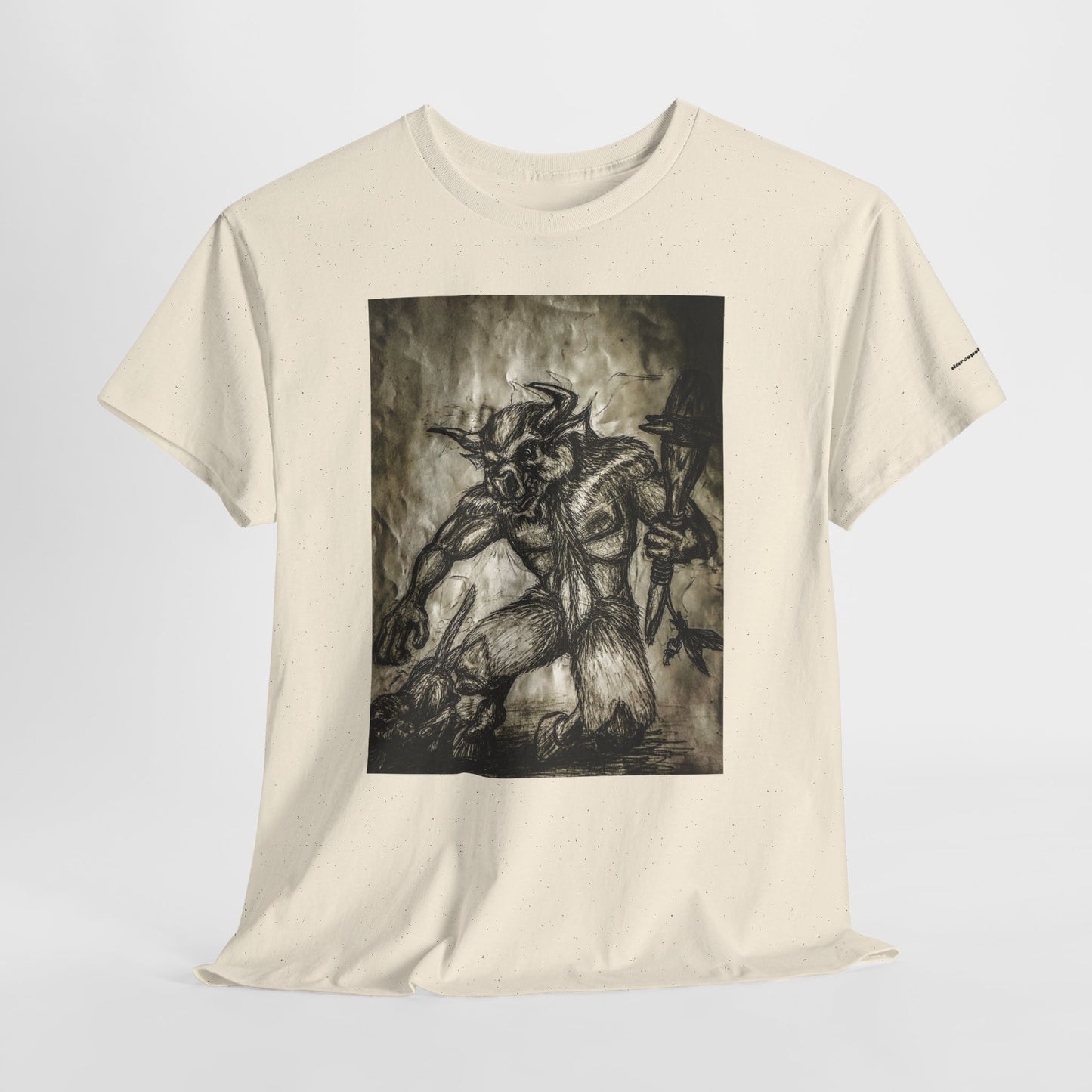 Black and White Mystical  Design Bull andCat Unisex Tee