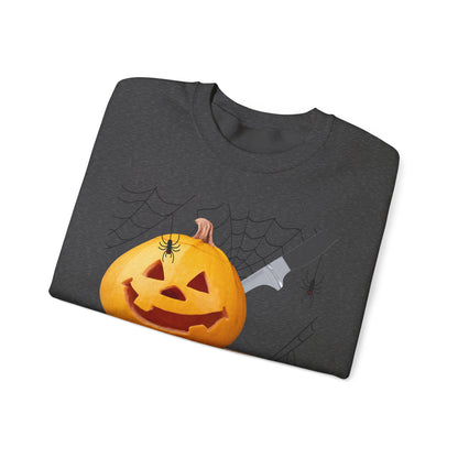 Halloween Horror Smiling Pumpkin Face Sweatshirt