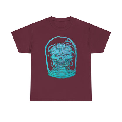 Vibrant Turquoise skull original design Unisex Heavy Cotton Tee