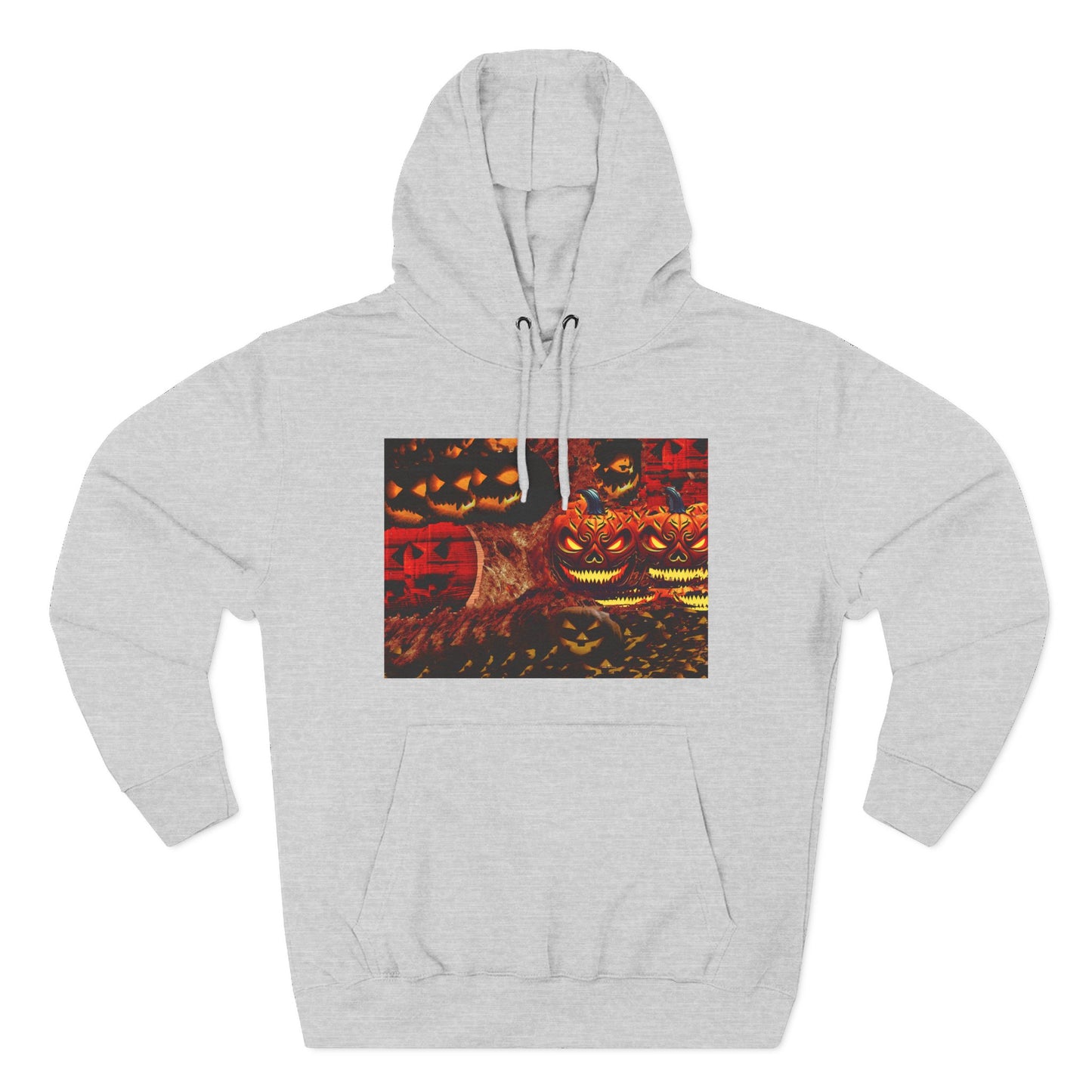 Halloween Distorted Pumpkin Three-Panel Fleece Hoodie