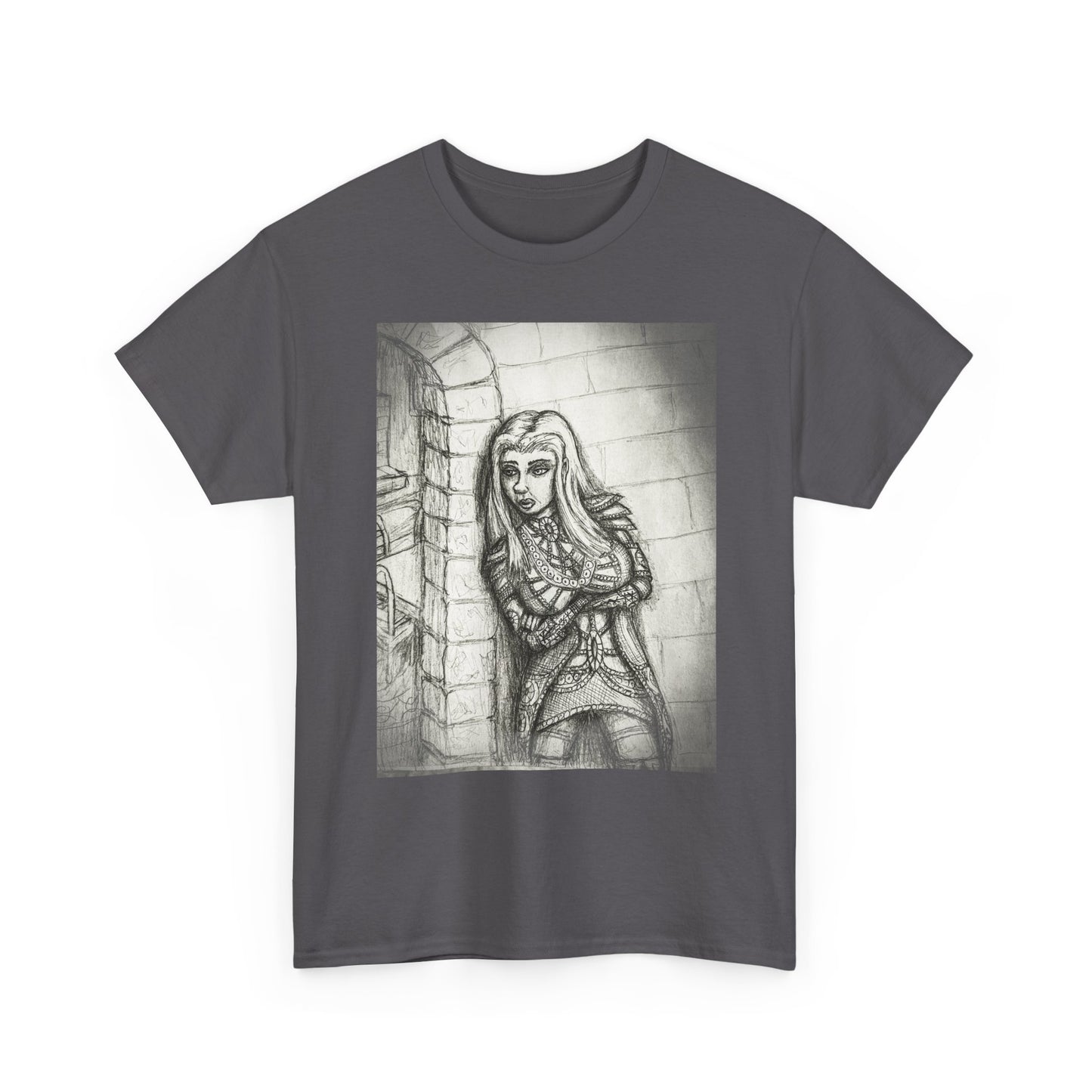 Fantasy Female Elf B & W Unisex Tee