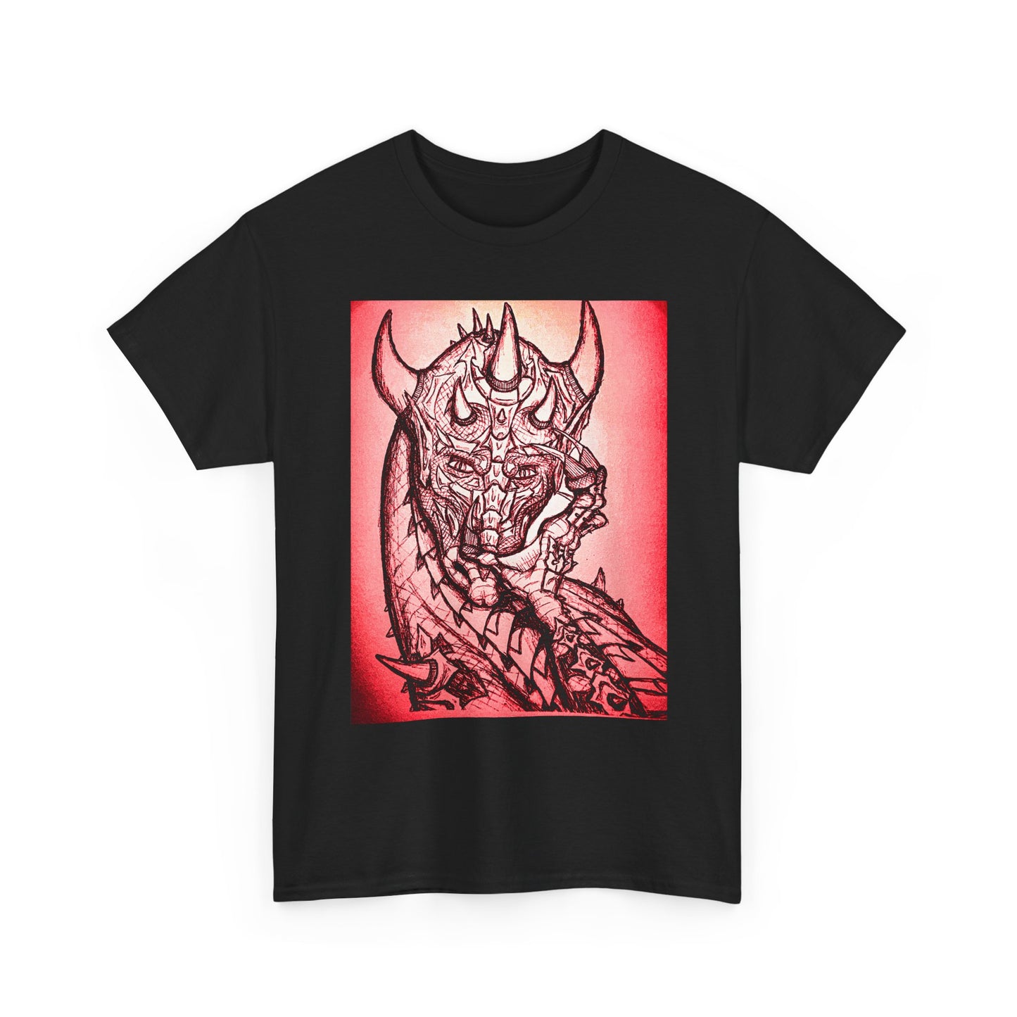Bold Graphic Tee with Gothic Dragon Design, Unisex Cotton Shirt, Unique Art Tee, Oversized Casual Top, Gift for Art Lovers