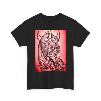 Bold Graphic Tee with Gothic Dragon Design, Unisex Cotton Shirt, Unique Art Tee, Oversized Casual Top, Gift for Art Lovers