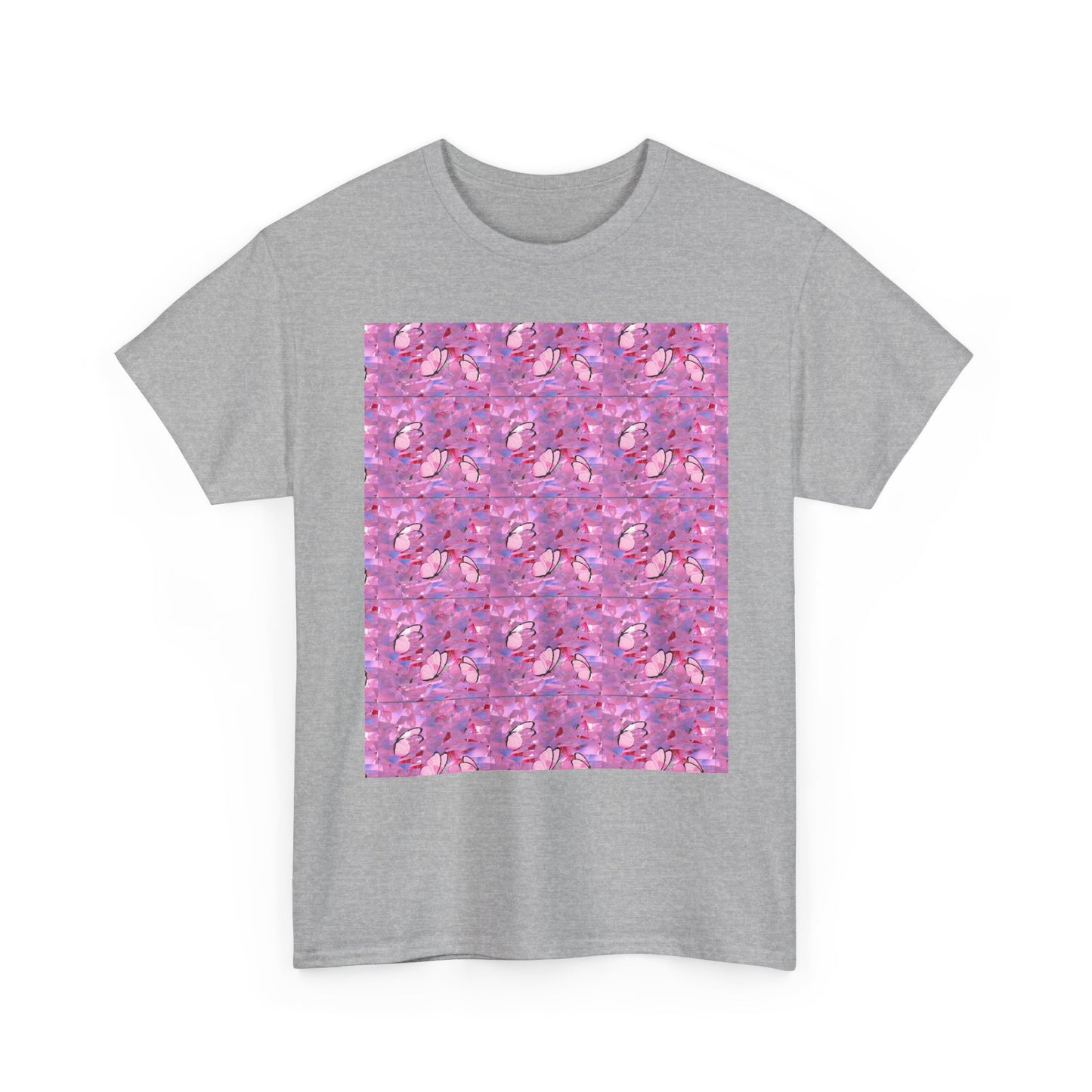 Colorful Repeating Floral Pattern Tee, Unisex T-Shirt, Spring Fashion, Gift for Her, Casual Wear, Eco-Friendly Apparel, Birthday Gift
