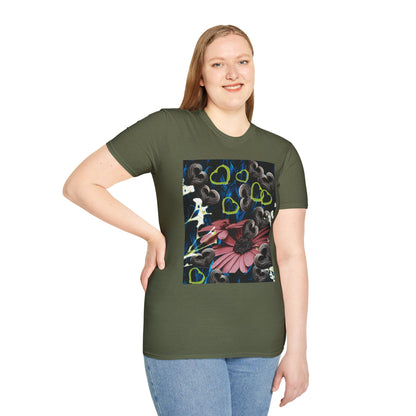 Floral Heart Unisex T-Shirt, Soft Cotton Tee, Casual Wear, Gift for Her/Him, Trendy Graphic Tee, Stylish Everyday Shirt