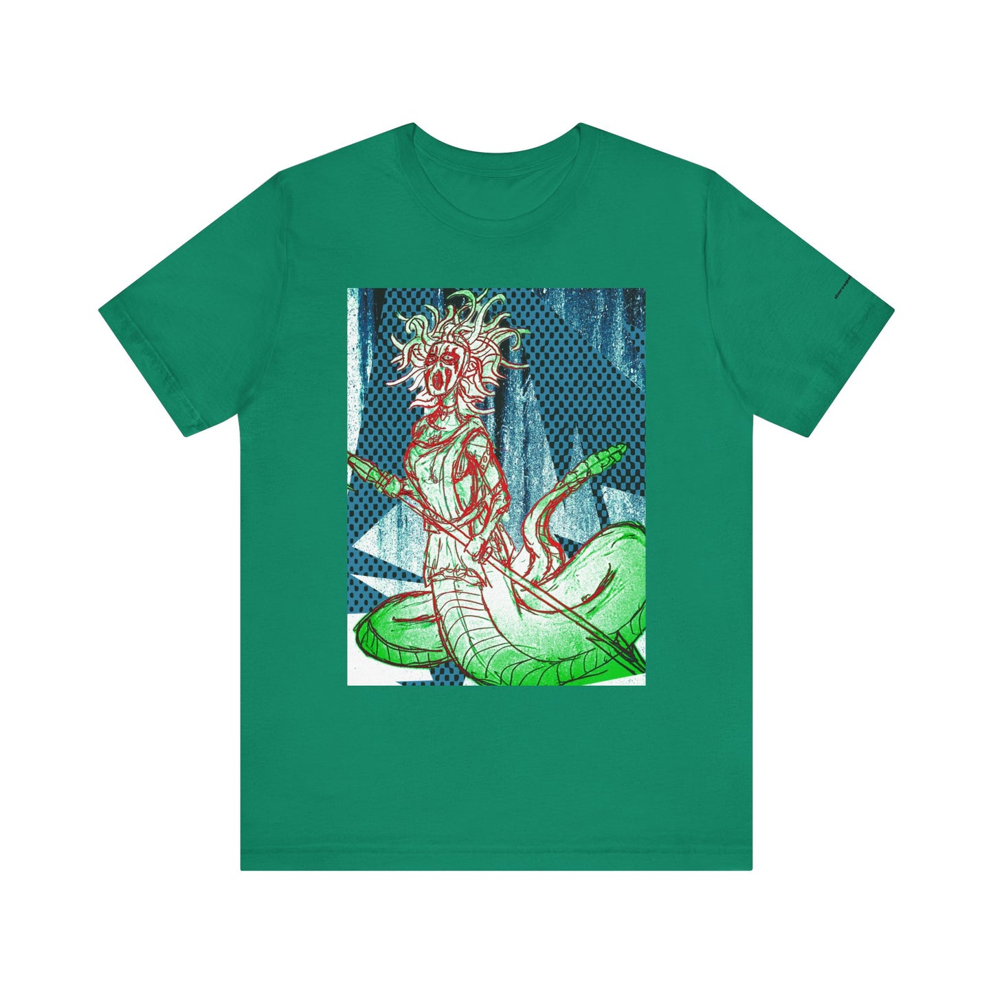 Mythic Serpent Goddess Tee — Neon Medusa Illustration T-Shirt