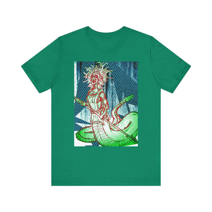Mythic Serpent Goddess Tee — Neon Medusa Illustration T-Shirt