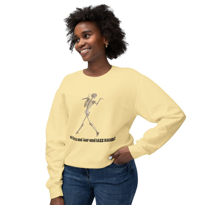 Skeleton Dance Unisex Lightweight Crewneck Sweatshirt, Halloween Sweater, Funny Gift, Casual Wear, Dance Lovers Sweatshirt, Unique Apparel