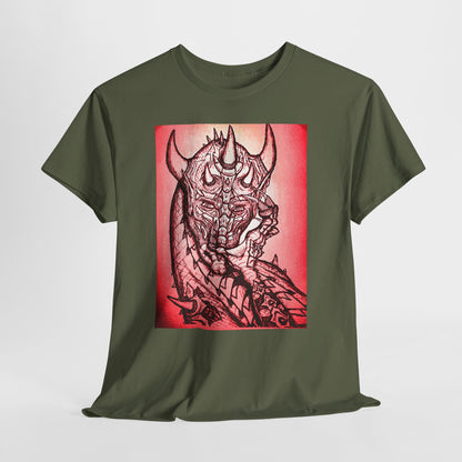 Bold Graphic Tee with Gothic Dragon Design, Unisex Cotton Shirt, Unique Art Tee, Oversized Casual Top, Gift for Art Lovers