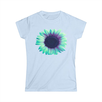 Women’s Tee — Teal & Purple Sunflower Graphic