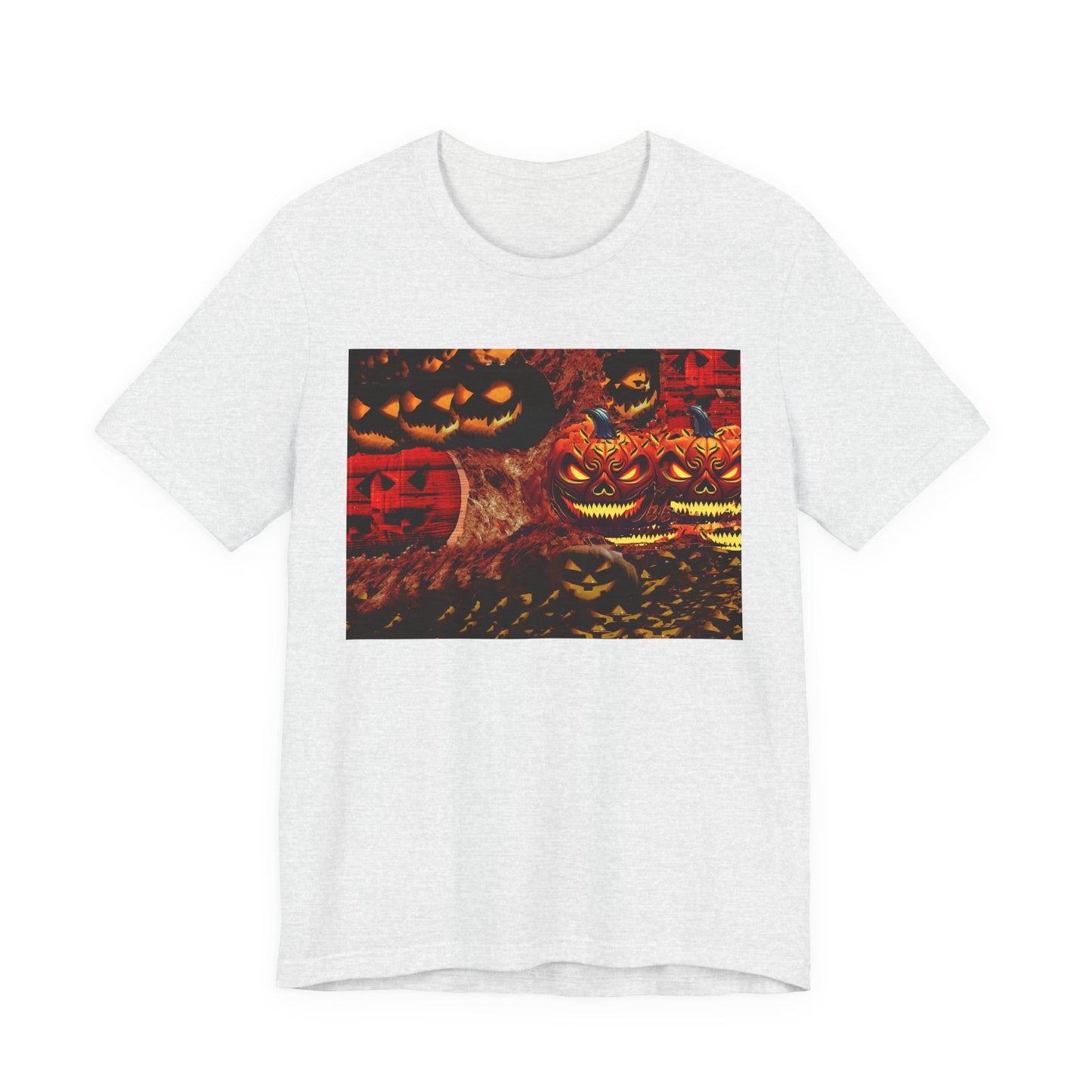 Halloween Distorted Pumpkin Graphic Tee, Unisex T-Shirt for Autumn, Spooky Season Top, Halloween Costume Idea, Men's & Women's Casual Wear