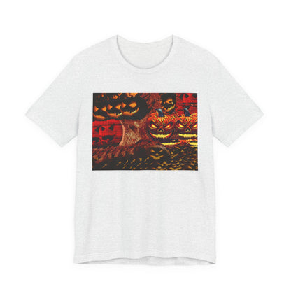 Halloween Distorted Pumpkin Graphic Tee, Unisex T-Shirt for Autumn, Spooky Season Top, Halloween Costume Idea, Men's & Women's Casual Wear