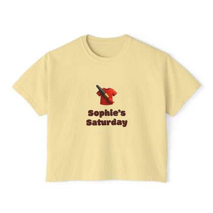 Sophie's Saturday Women's Boxy Tee | Cute Casual Top, Weekendwear, Gift for Her, Funny Graphic T-Shirt, Summer Style, Relaxed Fit