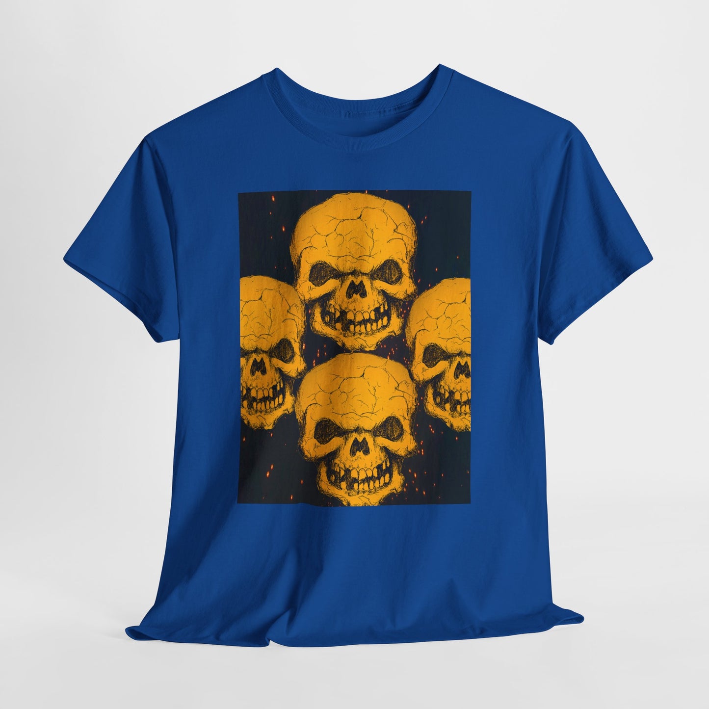 Halloween Skull  Graphic Tee, Unisex Heavy Cotton Tee, Graphic T-Shirt, Casual Wear, Unique Halloween Style, Perfect for Parties
