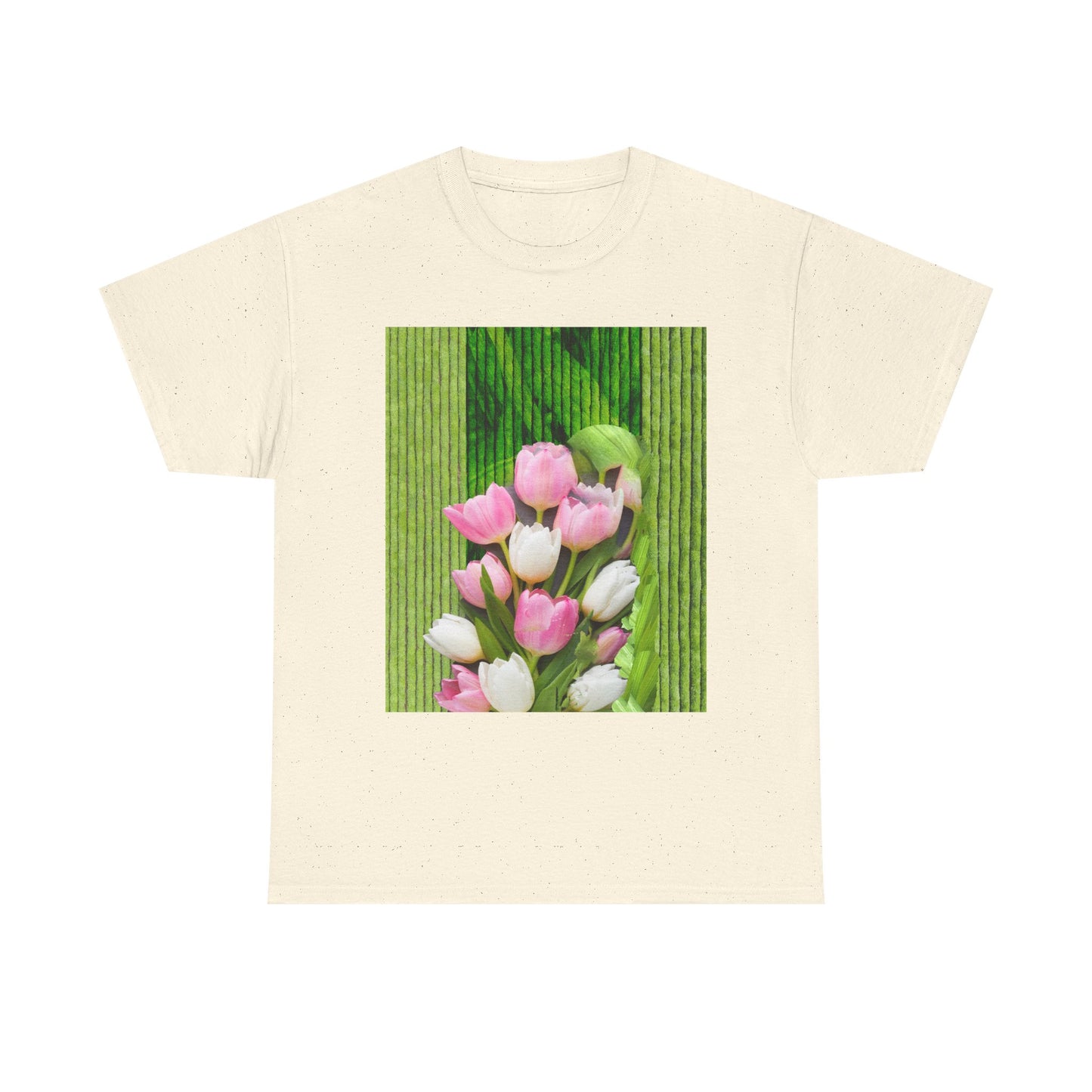 Textured Tulips Unisex Heavy Cotton Tee - Vibrant Spring Blossom T-Shirt, Everyday Wear, Gift for Plant Lovers, Mother's Day Apparel, [...]