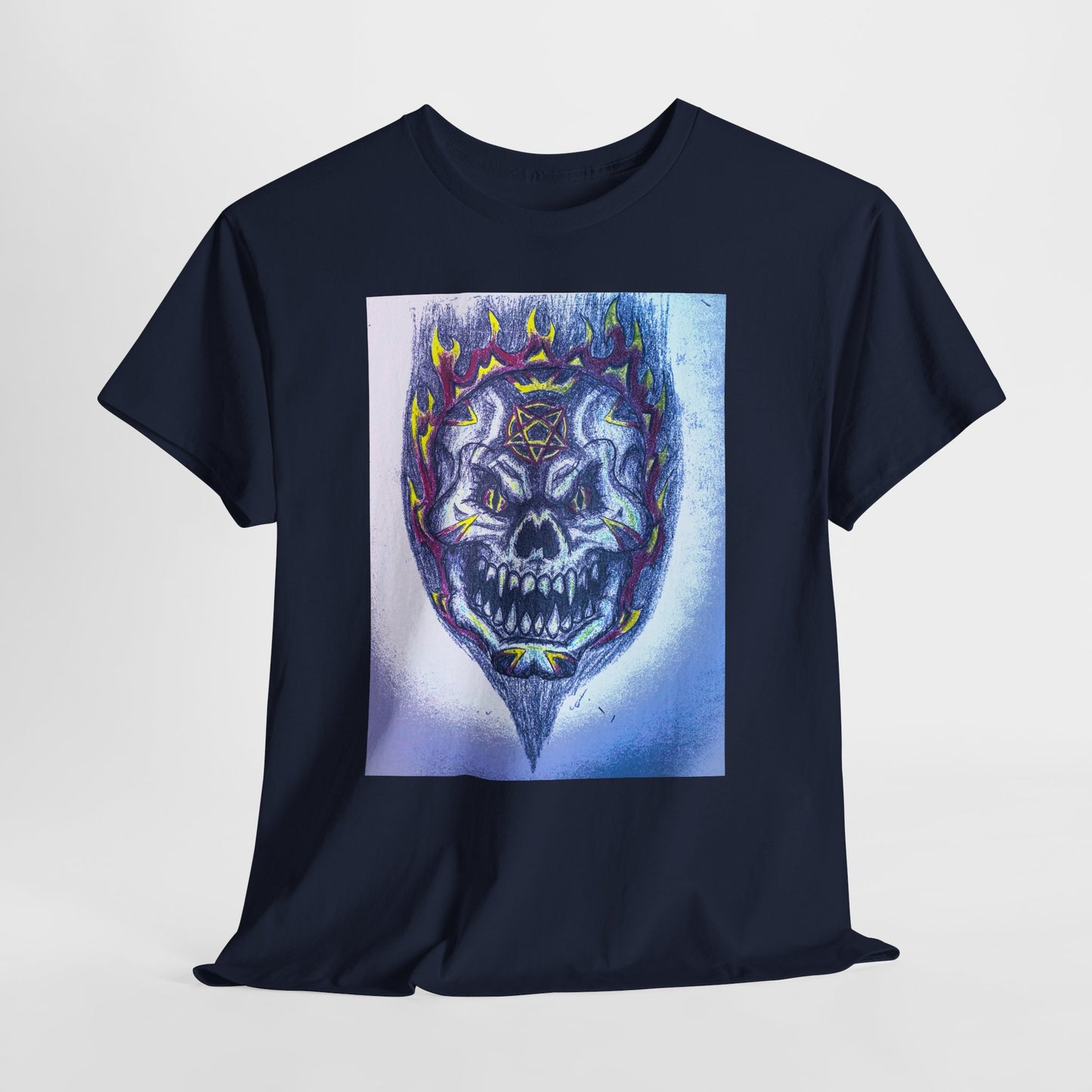 Edgy Skull Graphic Tee, Unisex Heavy Cotton T-Shirt for Halloween, Music Festivals, Everyday Wear, Gifts for Him and Her