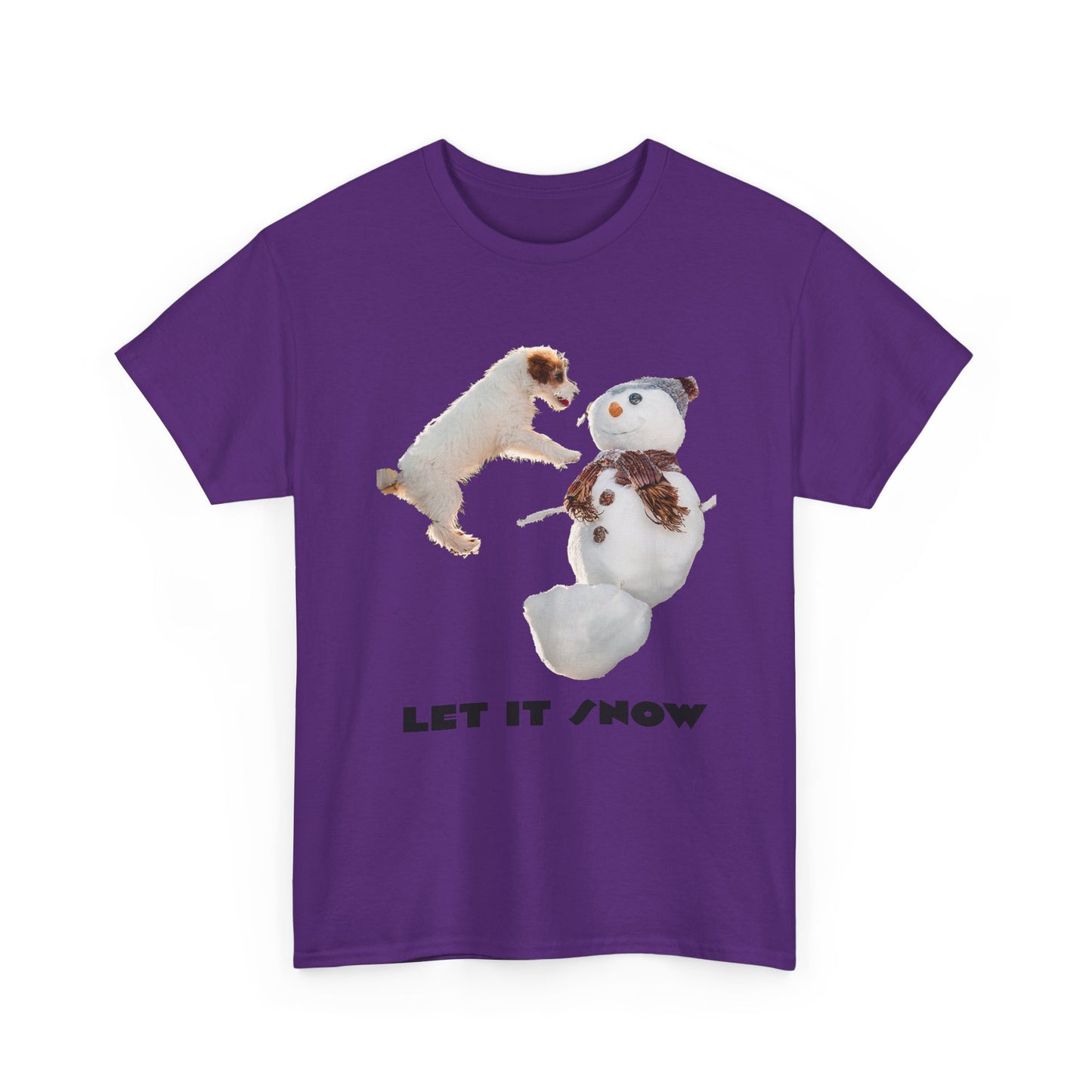 Let It Snow Dog & Snowman Tee — Funny Cute Holiday T-Shirt