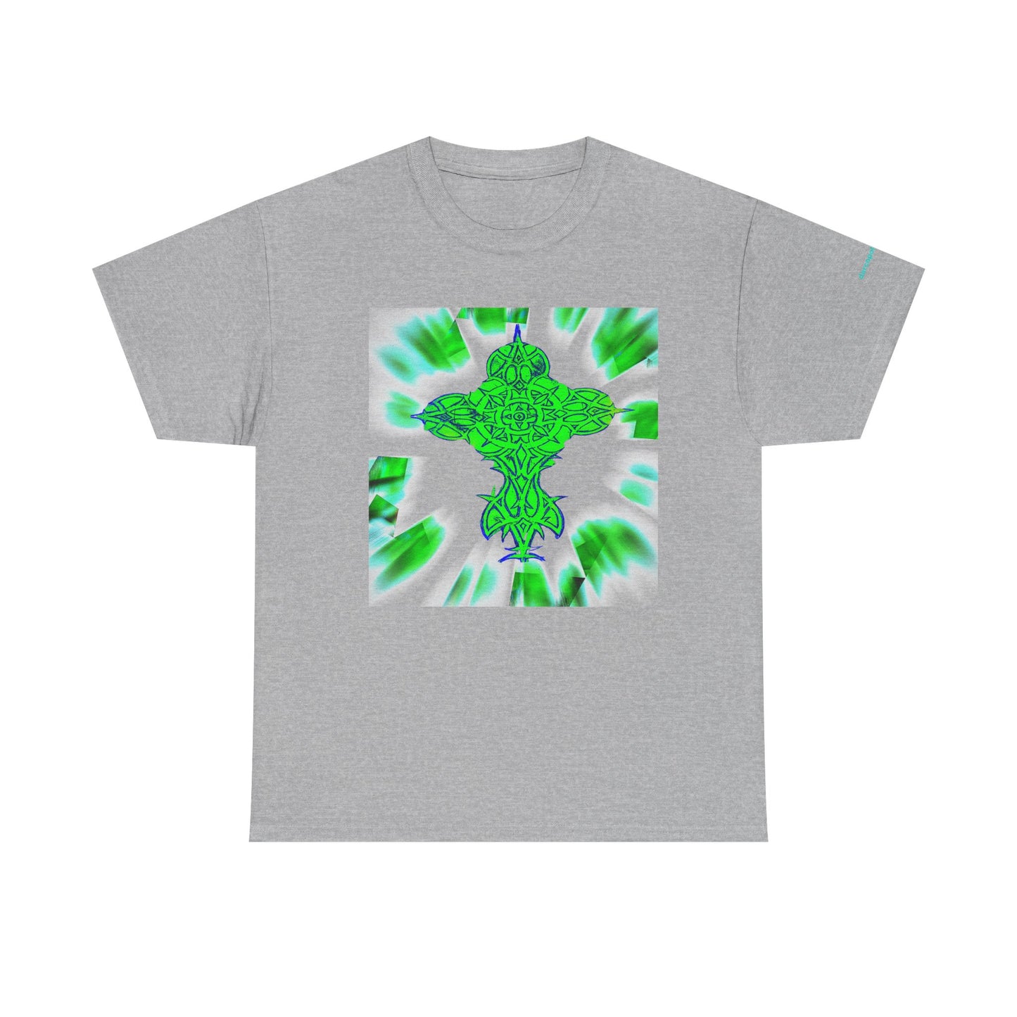 Celtic Green Cross T-Shirt — Vibrant Celtic Knotwork Tee