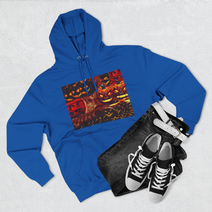 Halloween Distorted Pumpkin Three-Panel Fleece Hoodie