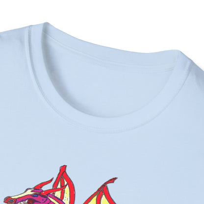 Red Dragon Graphic Unisex T-Shirt, Softstyle Tee, Unique Gift, Casual Wear, Fantasy Lover Apparel, Ideal for Conventions, Birthdays
