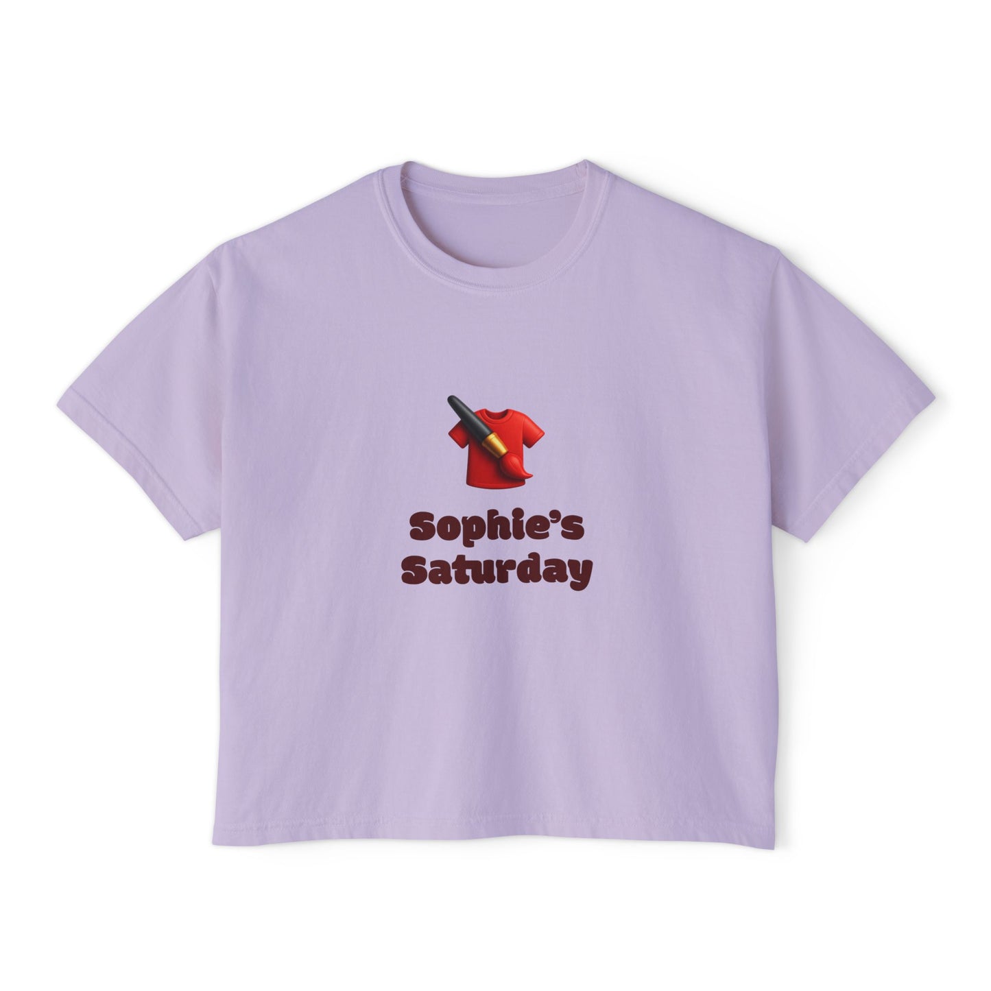 Sophie's Saturday Women's Boxy Tee | Cute Casual Top, Weekendwear, Gift for Her, Funny Graphic T-Shirt, Summer Style, Relaxed Fit