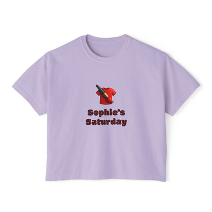 Sophie's Saturday Women's Boxy Tee | Cute Casual Top, Weekendwear, Gift for Her, Funny Graphic T-Shirt, Summer Style, Relaxed Fit
